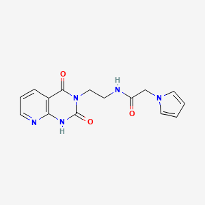 molecular formula C15H15N5O3 B2773050 N-(2-(2,4-dioxo-1,2-dihydropyrido[2,3-d]pyrimidin-3(4H)-yl)ethyl)-2-(1H-pyrrol-1-yl)acetamide CAS No. 2034321-96-3