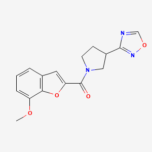 (3-(1,2,4-Oxadiazol-3-yl)pyrrolidin-1-yl)(7-methoxybenzofuran-2-yl)methanone