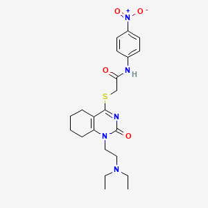 2-((1-(2-(diethylamino)ethyl)-2-oxo-1,2,5,6,7,8-hexahydroquinazolin-4-yl)thio)-N-(4-nitrophenyl)acetamide