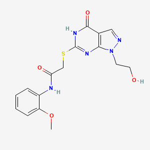 2-((1-(2-hydroxyethyl)-4-oxo-4,5-dihydro-1H-pyrazolo[3,4-d]pyrimidin-6-yl)thio)-N-(2-methoxyphenyl)acetamide