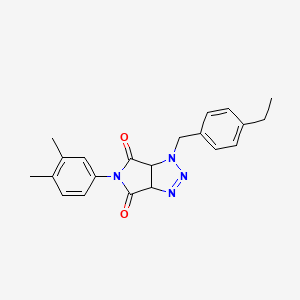 molecular formula C21H22N4O2 B2773086 5-(3,4-dimethylphenyl)-1-[(4-ethylphenyl)methyl]-1H,3aH,4H,5H,6H,6aH-pyrrolo[3,4-d][1,2,3]triazole-4,6-dione CAS No. 1008262-99-4