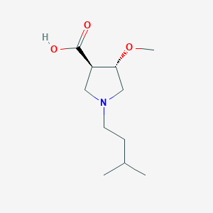 molecular formula C11H21NO3 B2773100 (3R,4S)-4-甲氧基-1-(3-甲基丁基)吡咯啉-3-甲酸 CAS No. 1186648-06-5