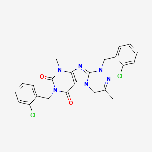 1,7-bis(2-chlorobenzyl)-3,9-dimethyl-7,9-dihydro-[1,2,4]triazino[3,4-f]purine-6,8(1H,4H)-dione