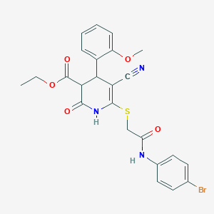 Ethyl 6-({2-[(4-bromophenyl)amino]-2-oxoethyl}sulfanyl)-5-cyano-2-hydroxy-4-(2-methoxyphenyl)-3,4-dihydropyridine-3-carboxylate