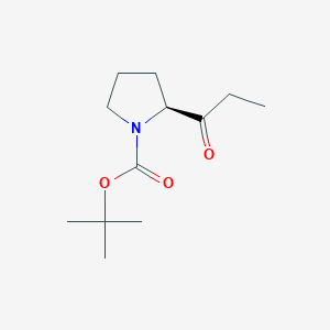 molecular formula C12H21NO3 B2773108 tert-butyl (2S)-2-propanoylpyrrolidine-1-carboxylate CAS No. 100334-80-3