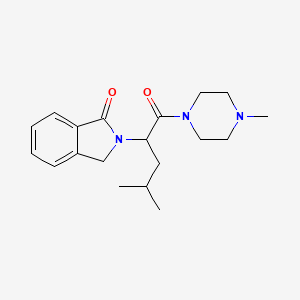 molecular formula C19H27N3O2 B2773109 2-{3-Methyl-1-[(4-methylpiperazin-1-yl)carbonyl]butyl}isoindolin-1-one CAS No. 478040-41-4