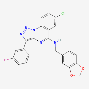 N-(1,3-benzodioxol-5-ylmethyl)-7-chloro-3-(3-fluorophenyl)[1,2,3]triazolo[1,5-a]quinazolin-5-amine