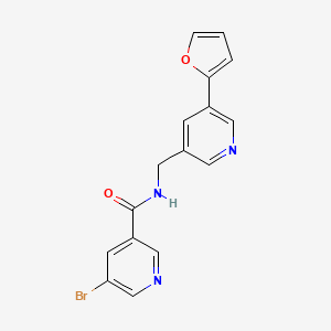 5-bromo-N-((5-(furan-2-yl)pyridin-3-yl)methyl)nicotinamide