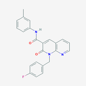 molecular formula C23H18FN3O2 B2773123 1-(4-fluorobenzyl)-2-oxo-N-(m-tolyl)-1,2-dihydro-1,8-naphthyridine-3-carboxamide CAS No. 946331-42-6
