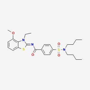 molecular formula C25H33N3O4S2 B2773130 4-(dibutylsulfamoyl)-N-(3-ethyl-4-methoxy-1,3-benzothiazol-2-ylidene)benzamide CAS No. 533868-41-6
