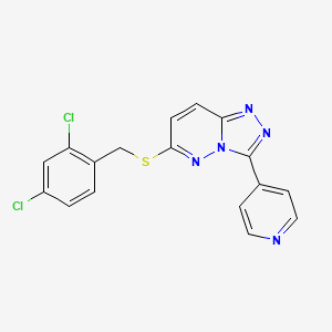 molecular formula C17H11Cl2N5S B2773165 4-(6-{[(2,4-dichlorophenyl)methyl]sulfanyl}-[1,2,4]triazolo[4,3-b]pyridazin-3-yl)pyridine CAS No. 868970-31-4
