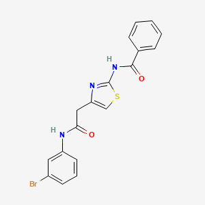 molecular formula C18H14BrN3O2S B2773172 N-(4-{[(3-bromophenyl)carbamoyl]methyl}-1,3-thiazol-2-yl)benzamide CAS No. 946304-66-1