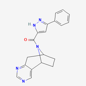 molecular formula C19H17N5O B2773181 (3-Phenyl-1H-pyrazol-5-yl)-(4,6,12-triazatricyclo[7.2.1.02,7]dodeca-2,4,6-trien-12-yl)methanone CAS No. 2401373-24-6