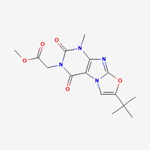 molecular formula C15H18N4O5 B2773193 methyl 2-(7-(tert-butyl)-1-methyl-2,4-dioxo-1,2-dihydrooxazolo[2,3-f]purin-3(4H)-yl)acetate CAS No. 899738-31-9