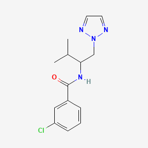 molecular formula C14H17ClN4O B2773194 3-chloro-N-(3-methyl-1-(2H-1,2,3-triazol-2-yl)butan-2-yl)benzamide CAS No. 2034561-29-8