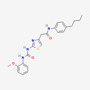 molecular formula C23H26N4O3S B2773197 N-(4-丁基苯基)-2-(2-(3-(2-甲氧基苯基)脲基)噻唑-4-基)乙酰胺 CAS No. 897622-08-1