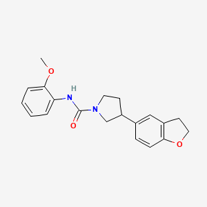 molecular formula C20H22N2O3 B2773198 3-(2,3-dihydro-1-benzofuran-5-yl)-N-(2-methoxyphenyl)pyrrolidine-1-carboxamide CAS No. 2097920-15-3