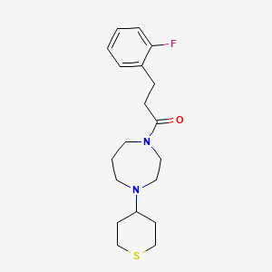 molecular formula C19H27FN2OS B2773199 3-(2-Fluorophenyl)-1-[4-(thian-4-yl)-1,4-diazepan-1-yl]propan-1-one CAS No. 2380044-89-1