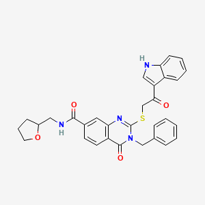 3-benzyl-2-{[2-(1H-indol-3-yl)-2-oxoethyl]sulfanyl}-4-oxo-N-[(oxolan-2-yl)methyl]-3,4-dihydroquinazoline-7-carboxamide