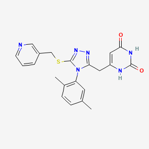 6-((4-(2,5-dimethylphenyl)-5-((pyridin-3-ylmethyl)thio)-4H-1,2,4-triazol-3-yl)methyl)pyrimidine-2,4(1H,3H)-dione