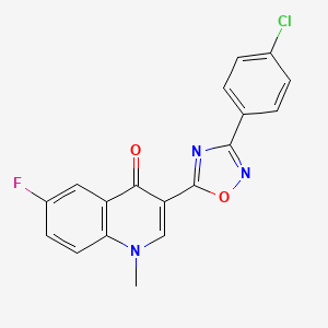 3-(3-(4-chlorophenyl)-1,2,4-oxadiazol-5-yl)-6-fluoro-1-methylquinolin-4(1H)-one