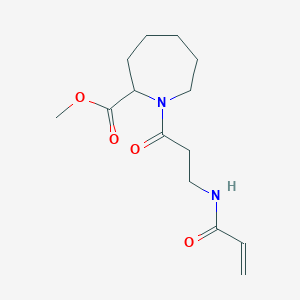 molecular formula C14H22N2O4 B2773221 Methyl 1-[3-(prop-2-enoylamino)propanoyl]azepane-2-carboxylate CAS No. 2361660-02-6