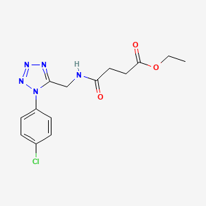 ethyl 4-(((1-(4-chlorophenyl)-1H-tetrazol-5-yl)methyl)amino)-4-oxobutanoate