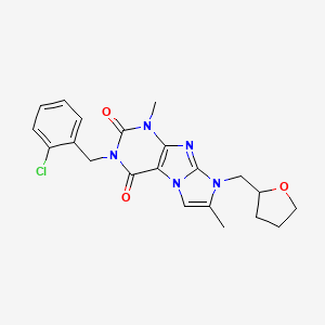 2-[(2-Chlorophenyl)methyl]-4,7-dimethyl-6-(oxolan-2-ylmethyl)purino[7,8-a]imidazole-1,3-dione