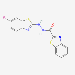 molecular formula C15H9FN4OS2 B2773231 N'-(6-fluoro-1,3-benzothiazol-2-yl)-1,3-benzothiazole-2-carbohydrazide CAS No. 851980-06-8