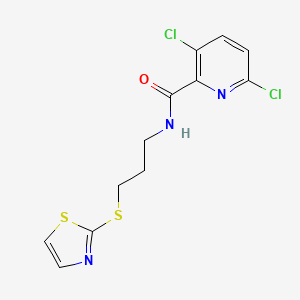 3,6-dichloro-N-[3-(1,3-thiazol-2-ylsulfanyl)propyl]pyridine-2-carboxamide