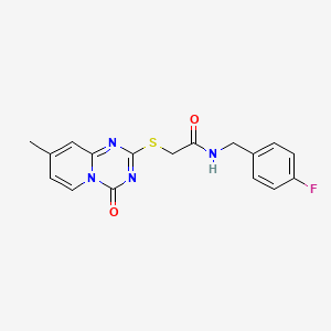 N-[(4-fluorophenyl)methyl]-2-(8-methyl-4-oxopyrido[1,2-a][1,3,5]triazin-2-yl)sulfanylacetamide