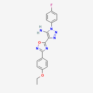 molecular formula C18H15FN6O2 B2773253 4-(3-(4-ethoxyphenyl)-1,2,4-oxadiazol-5-yl)-1-(4-fluorophenyl)-1H-1,2,3-triazol-5-amine CAS No. 899725-91-8