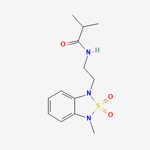 molecular formula C13H19N3O3S B2773261 N-(2-(3-methyl-2,2-dioxidobenzo[c][1,2,5]thiadiazol-1(3H)-yl)ethyl)isobutyramide CAS No. 2034401-36-8