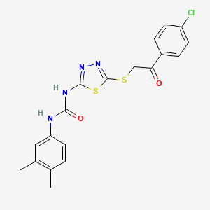 1-(5-((2-(4-Chlorophenyl)-2-oxoethyl)thio)-1,3,4-thiadiazol-2-yl)-3-(3,4-dimethylphenyl)urea
