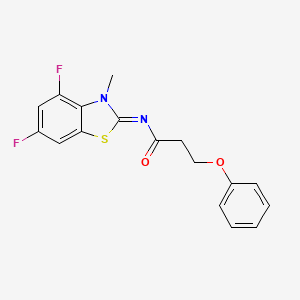 N-(4,6-difluoro-3-methyl-1,3-benzothiazol-2-ylidene)-3-phenoxypropanamide