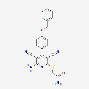 2-[6-Amino-3,5-dicyano-4-(4-phenylmethoxyphenyl)pyridin-2-yl]sulfanylacetamide