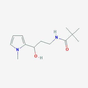 molecular formula C13H22N2O2 B2773282 N-(3-hydroxy-3-(1-methyl-1H-pyrrol-2-yl)propyl)pivalamide CAS No. 1790203-96-1
