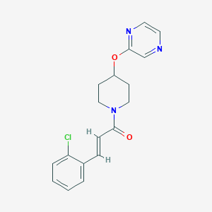 (E)-3-(2-chlorophenyl)-1-(4-(pyrazin-2-yloxy)piperidin-1-yl)prop-2-en-1-one