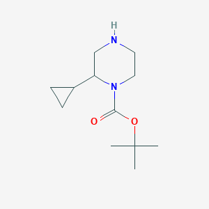 molecular formula C12H22N2O2 B2773289 2-Cyclopropyl-piperazine-1-carboxylic acid tert-butyl ester CAS No. 886779-93-7