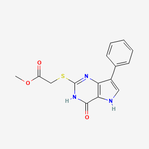 molecular formula C15H13N3O3S B2773290 methyl [(4-oxo-7-phenyl-4,5-dihydro-3H-pyrrolo[3,2-d]pyrimidin-2-yl)thio]acetate CAS No. 1031540-97-2
