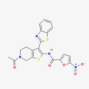 N-(6-acetyl-3-(benzo[d]thiazol-2-yl)-4,5,6,7-tetrahydrothieno[2,3-c]pyridin-2-yl)-5-nitrofuran-2-carboxamide