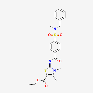 (Z)-ethyl 2-((4-(N-benzyl-N-methylsulfamoyl)benzoyl)imino)-3,4-dimethyl-2,3-dihydrothiazole-5-carboxylate