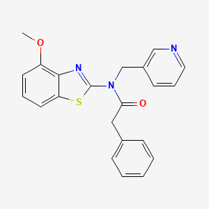molecular formula C22H19N3O2S B2773309 N-(4-methoxy-1,3-benzothiazol-2-yl)-2-phenyl-N-[(pyridin-3-yl)methyl]acetamide CAS No. 895006-20-9