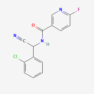 molecular formula C14H9ClFN3O B2773311 N-[(2-chlorophenyl)(cyano)methyl]-6-fluoropyridine-3-carboxamide CAS No. 1445130-71-1