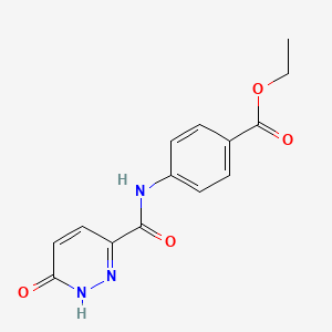 molecular formula C14H13N3O4 B2773313 Ethyl 4-(6-oxo-1,6-dihydropyridazine-3-carboxamido)benzoate CAS No. 847915-87-1