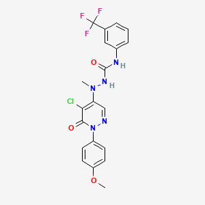 2-(5-Chloro-1-(4-methoxyphenyl)-6-oxo-1,6-dihydro-4-pyridazinyl)-2-methyl-N-(3-(trifluoromethyl)phenyl)-1-hydrazinecarboxamide
