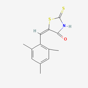 molecular formula C13H13NOS2 B2773317 (5E)-2-mercapto-5-(mesitylmethylene)-1,3-thiazol-4(5H)-one CAS No. 153567-97-6