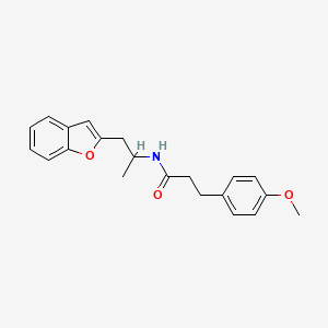 molecular formula C21H23NO3 B2773318 N-[1-(1-benzofuran-2-yl)propan-2-yl]-3-(4-methoxyphenyl)propanamide CAS No. 2034610-57-4