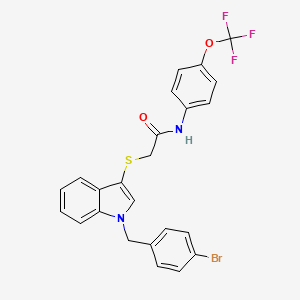 2-[1-[(4-bromophenyl)methyl]indol-3-yl]sulfanyl-N-[4-(trifluoromethoxy)phenyl]acetamide
