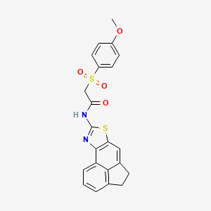 molecular formula C22H18N2O4S2 B2773324 N-(4,5-dihydroacenaphtho[5,4-d]thiazol-8-yl)-2-((4-methoxyphenyl)sulfonyl)acetamide CAS No. 922995-50-4